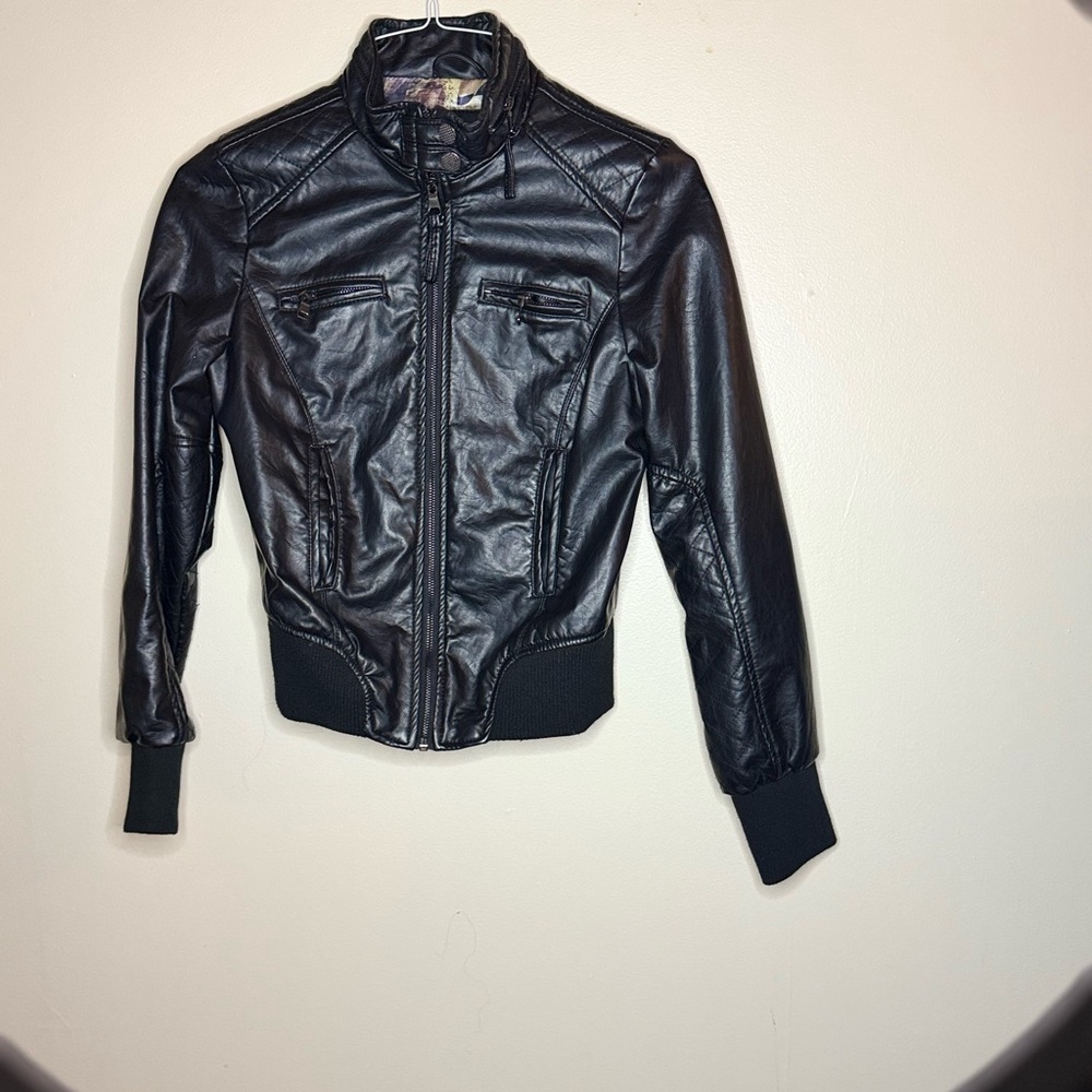 Ci Sono Women's Black Leather Jacket